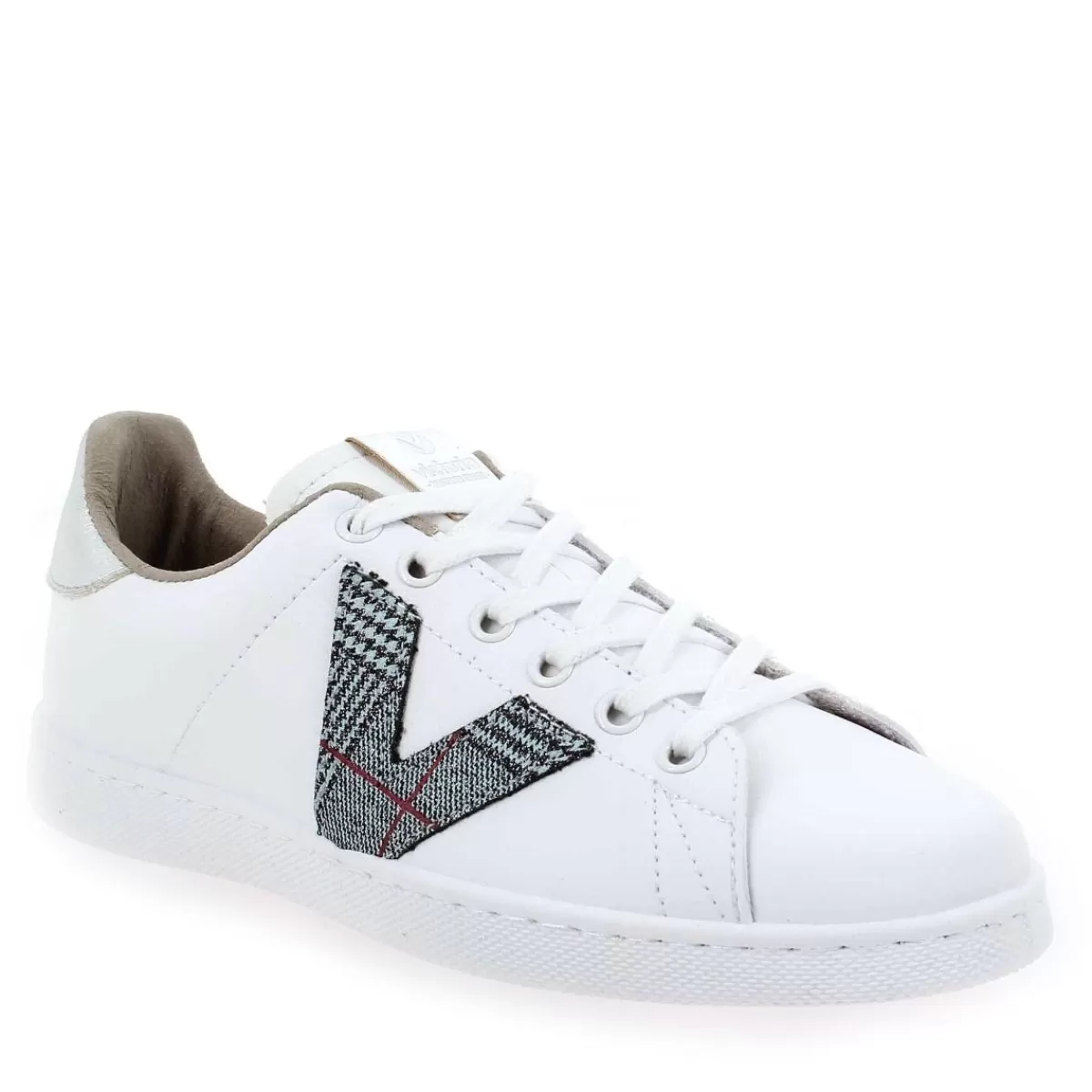 1125216 Tenis Piel Vegana - Blanc Gris*Victoria Store