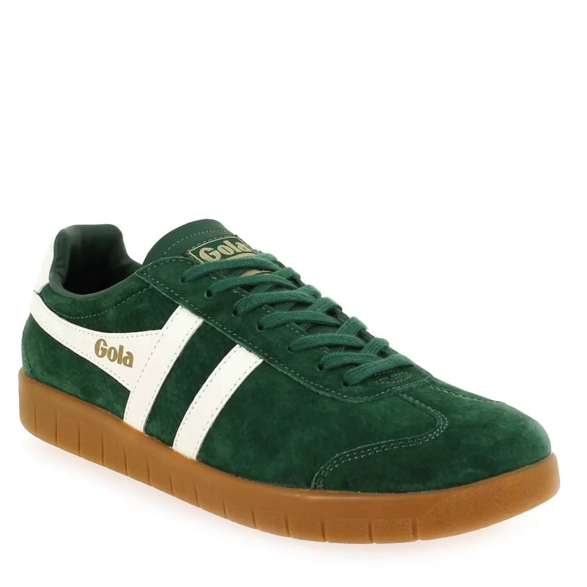 Gola Basket | Hurricane Suede Cmb046 - Vert Blanc