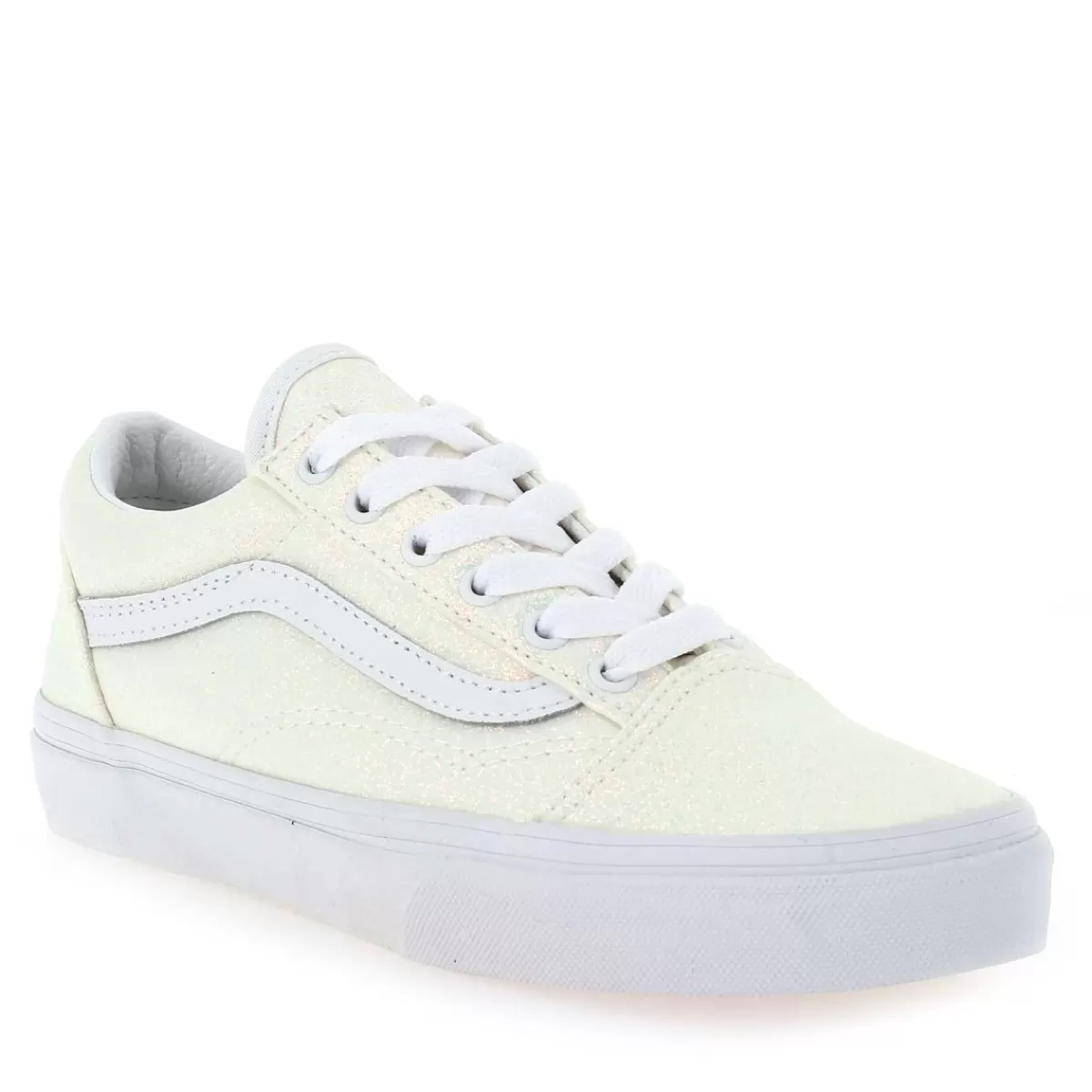 Vans Basket | Old Skool Glitter White - Blanc Paillete