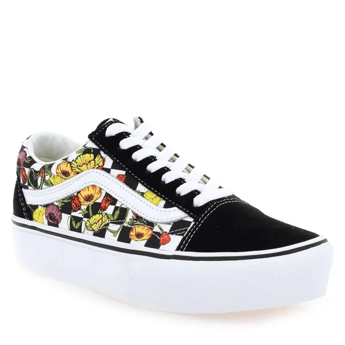 Old Skool Platform Poppy Checkerboard - Noir Multi*Vans Fashion