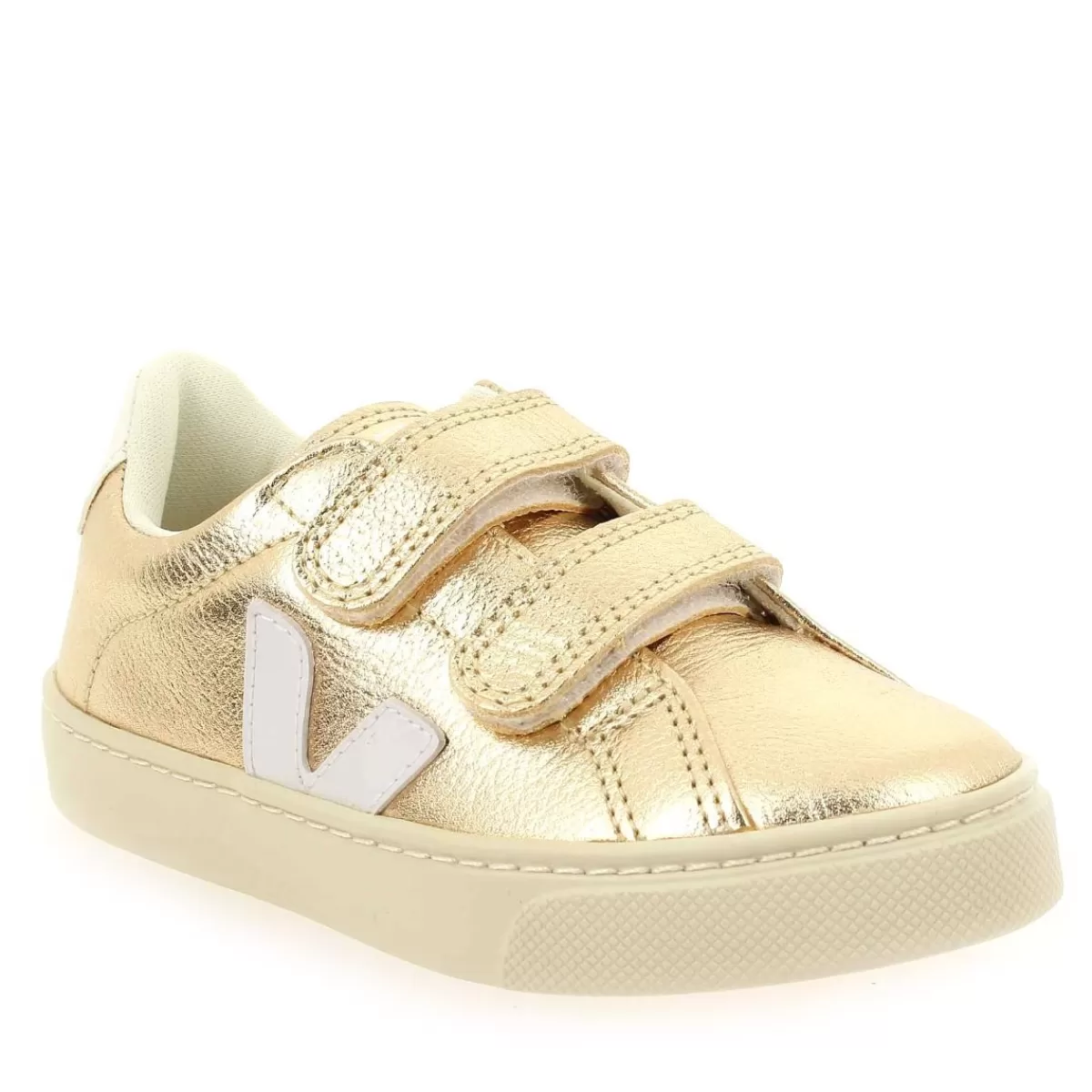 Veja Basket | Small - Esplar - Velcro - Platine Blanc