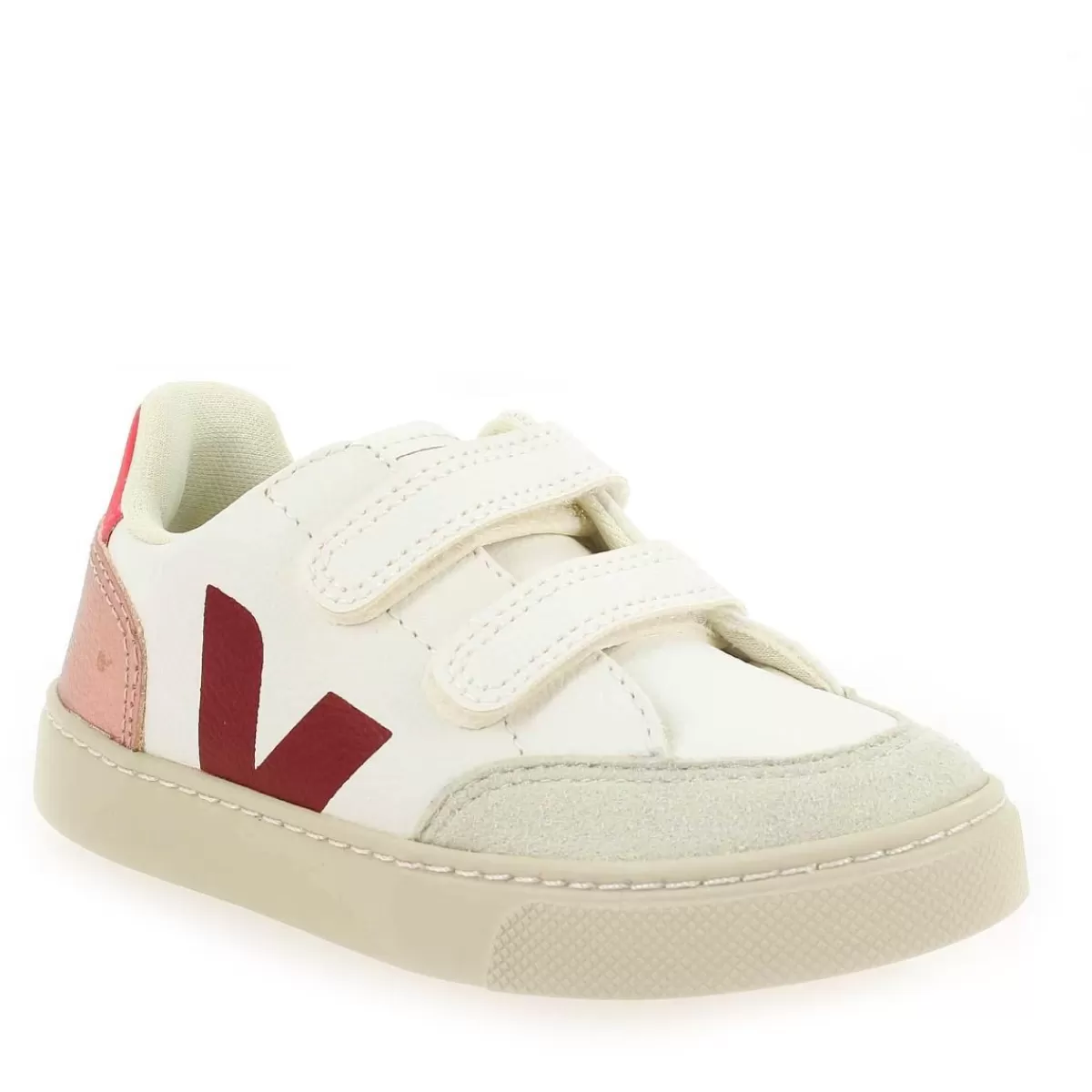 Veja Basket | Small V12 Velcro H23 - Blanc Rose