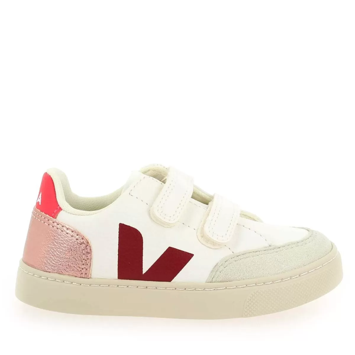 Veja Basket | Small V12 Velcro H23 - Blanc Rose