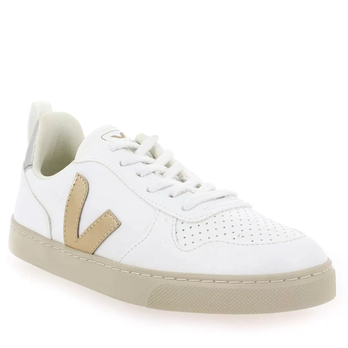 Veja Basket | Small V - 10 Lace - Blanc Platine