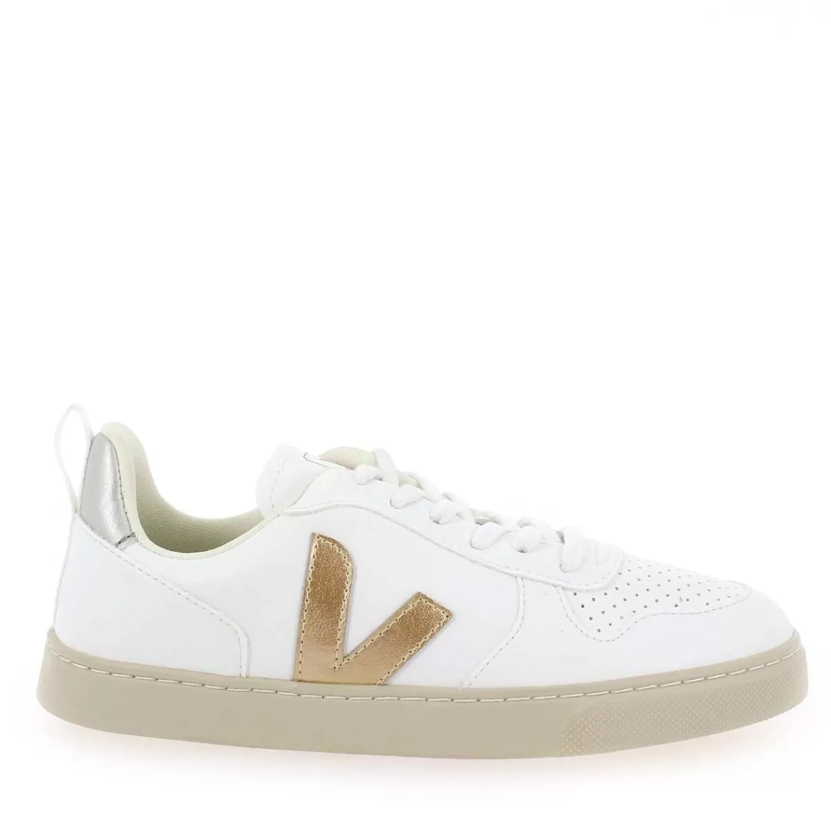 Veja Basket | Small V - 10 Lace - Blanc Platine