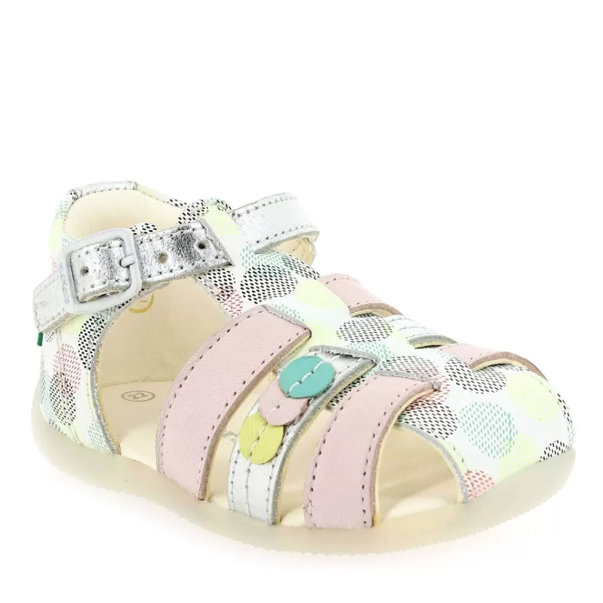 Kickers Sandale | Bigfly - 2 Pois - Blanc Multi