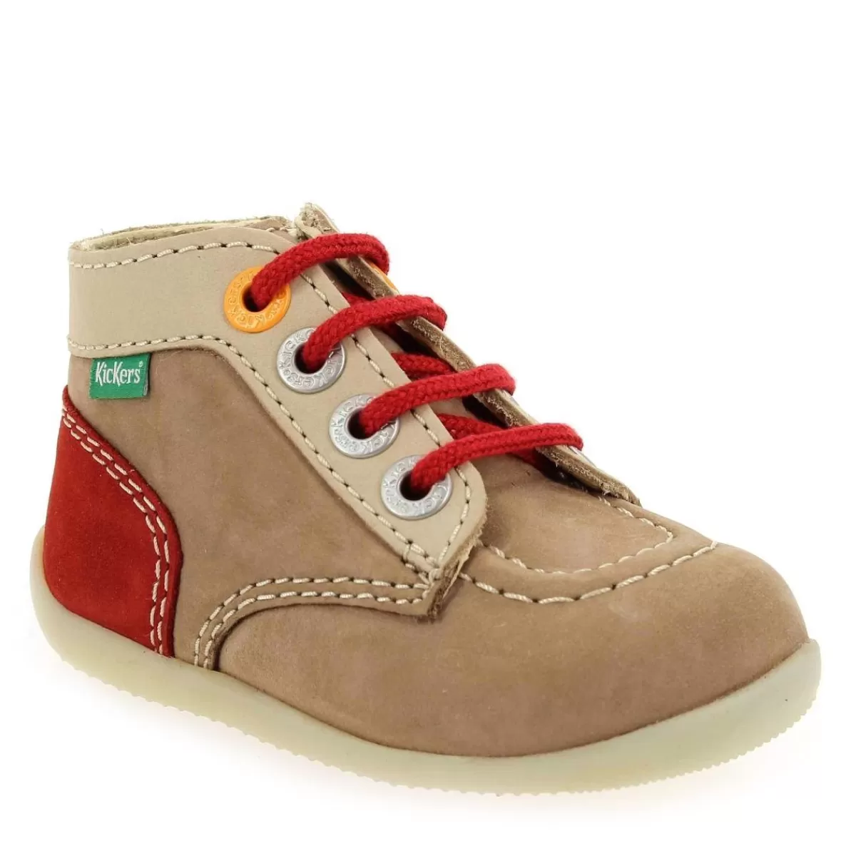 Kickers Bottine | Bonzip - 2 G E22 - Beige Rouge