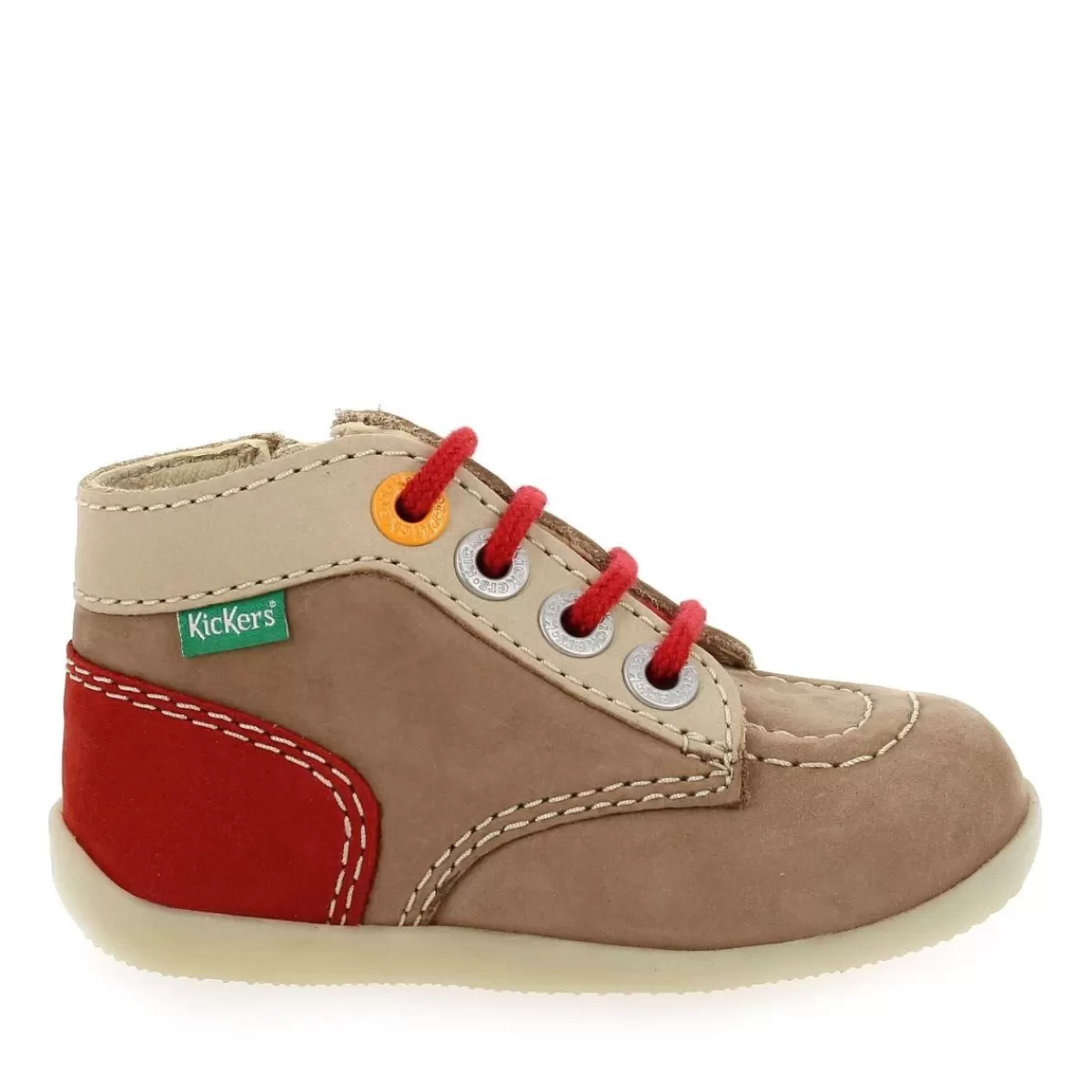 Kickers Bottine | Bonzip - 2 G E22 - Beige Rouge