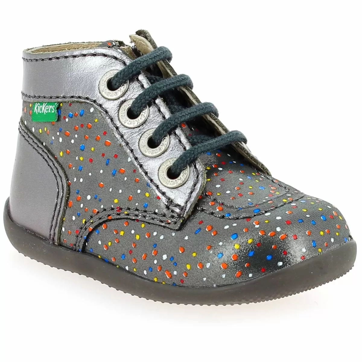 Kickers Bottine | Bonzip - 2 Pois - Argent Multi