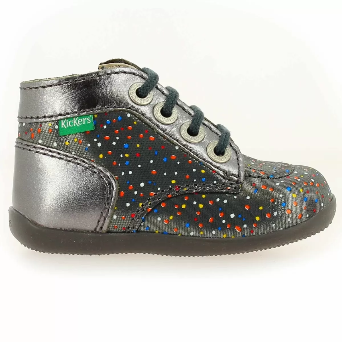 Kickers Bottine | Bonzip - 2 Pois - Argent Multi