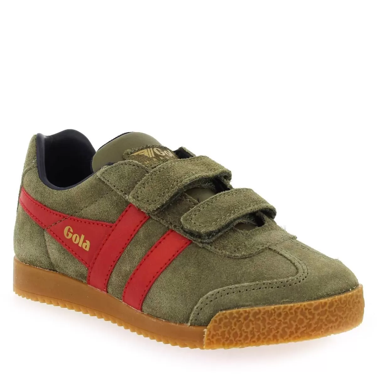 Gola Basket | Harrier Velcro Cka192 - Kaki Rouge