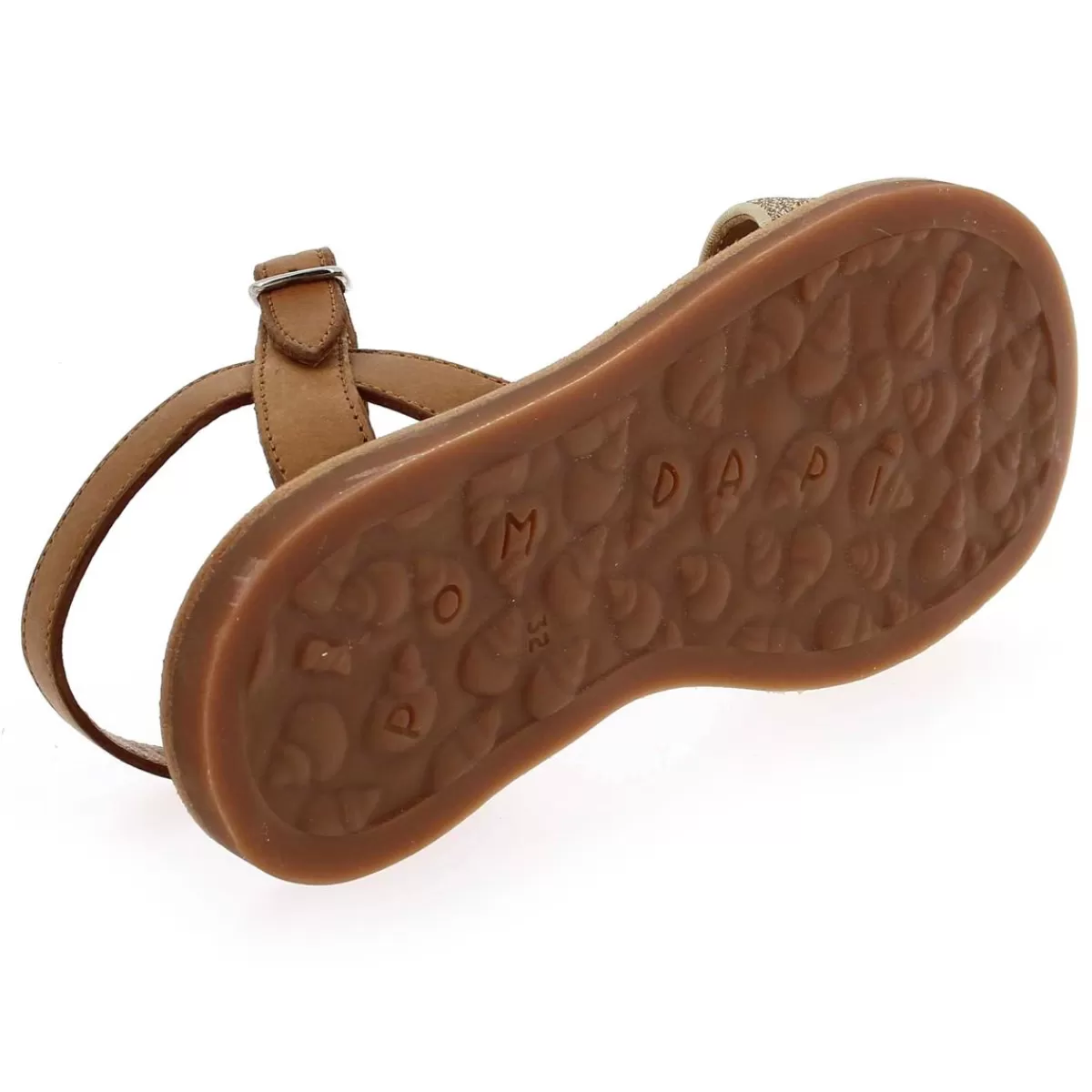 Pom d'api Sandale | Plagette Buckle Tao - Camel Or