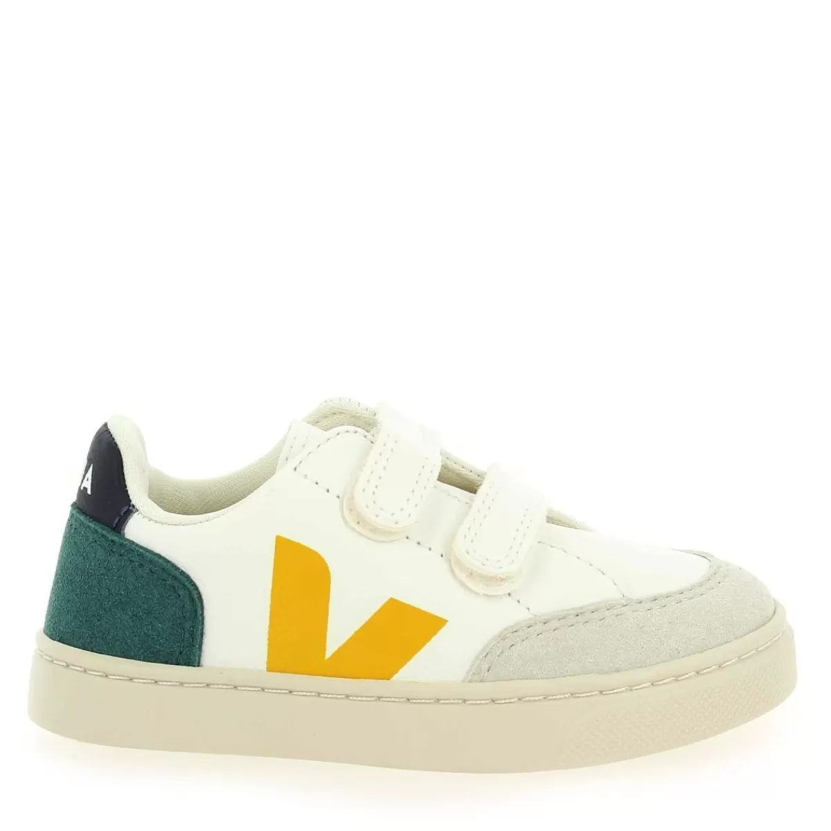 Veja Basket | Small V12 Velcro - Blanc Jaune