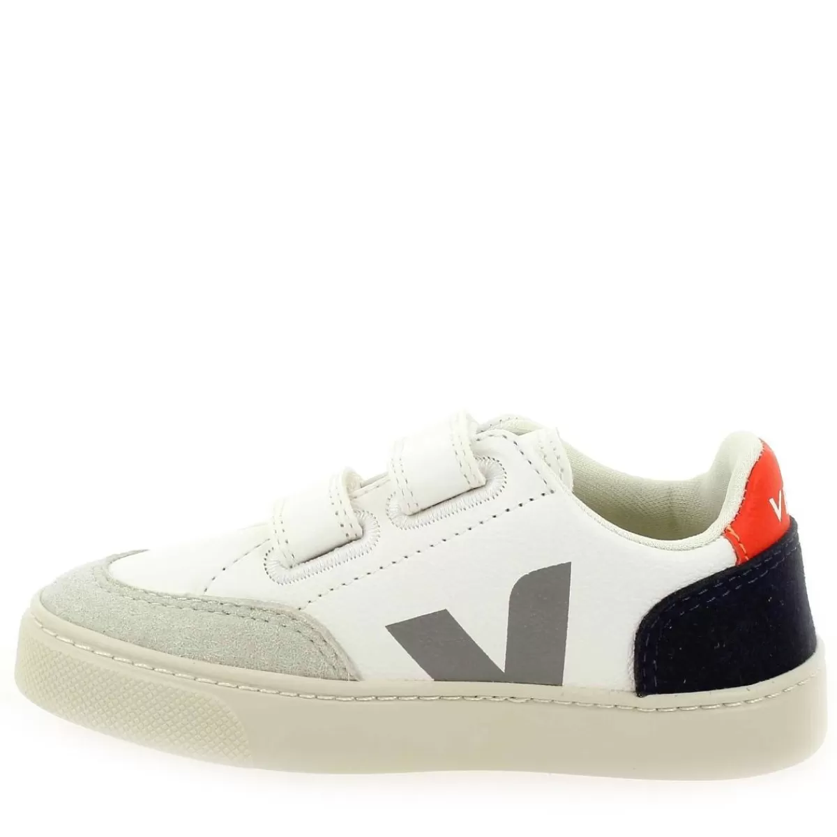 Veja Basket | Small V12 Velcro - Blanc Marine