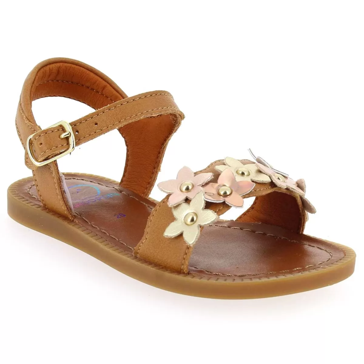 Shoopom Sandale | Solar Flore - Cognac Dore