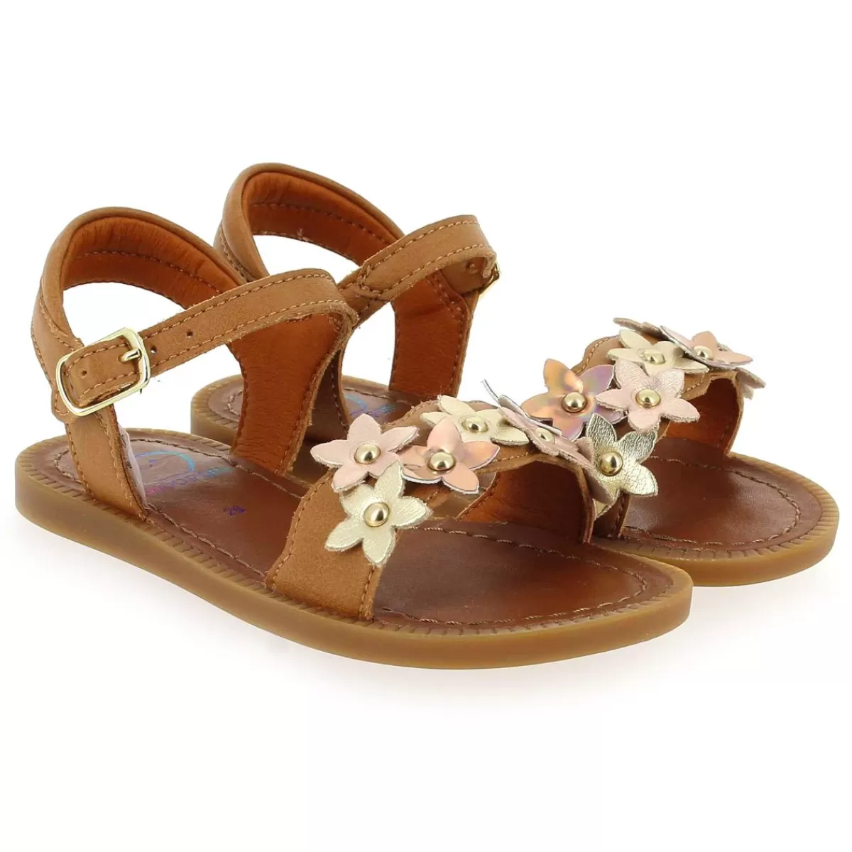 Shoopom Sandale | Solar Flore - Cognac Dore